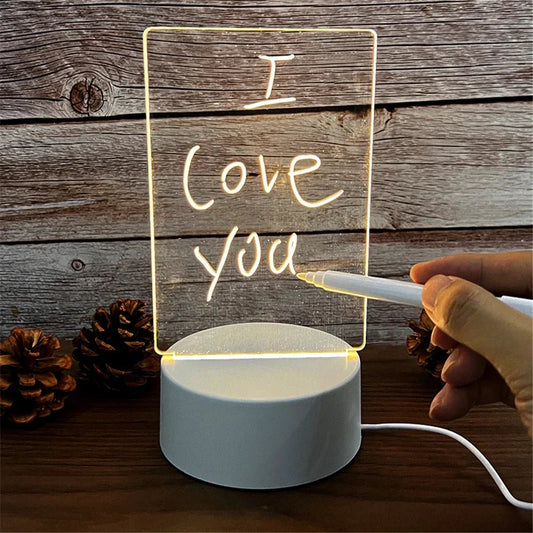 LED Message Board Night Light – Write Your Own Message Reusable Glow Board USB Powered - L&L Shop