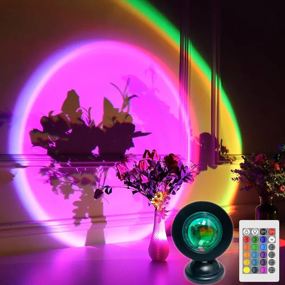 RGB Sunset Projection Lamp 16 Colors – Aurora LED Light for Bedroom Living Room Party - L&L Shop