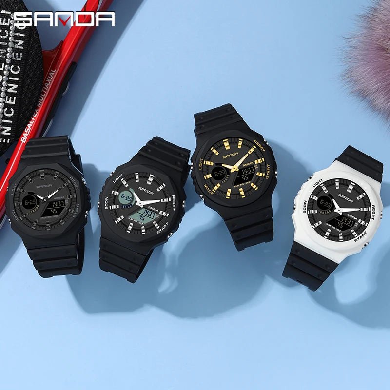 SANDA Men's Military Sport Watch – Dual Display LED Digital Quartz, Waterproof 50m, Luminous - L&L Shop
