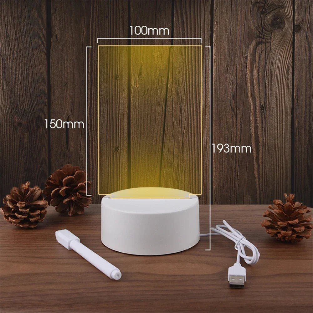 LED Message Board Night Light – Write Your Own Message Reusable Glow Board USB Powered - L&L Shop
