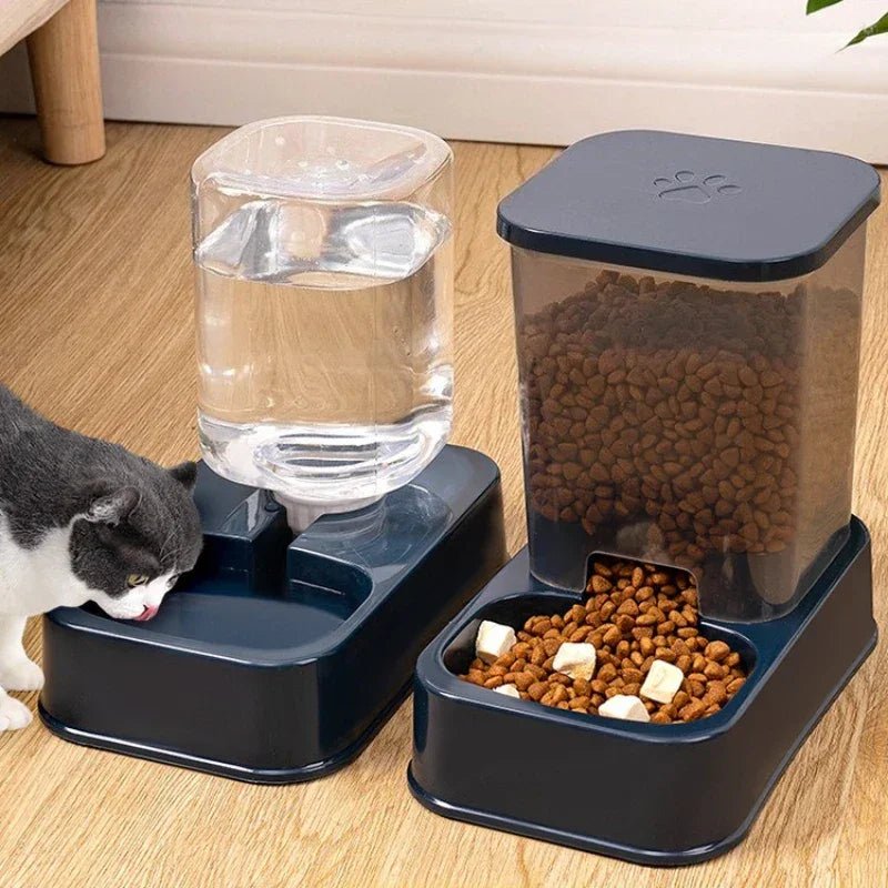 Automatic Pet Feeder and Water Dispenser Set – Gravity Food Water Bowl for Cats Dogs - L&L Shop