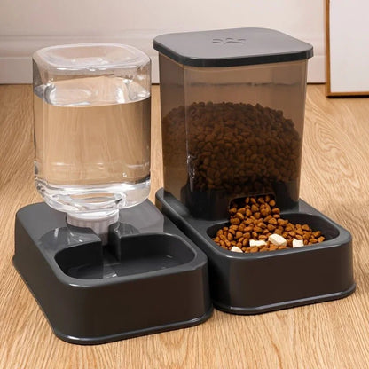 Automatic Pet Feeder and Water Dispenser Set – Gravity Food Water Bowl for Cats Dogs - L&L Shop