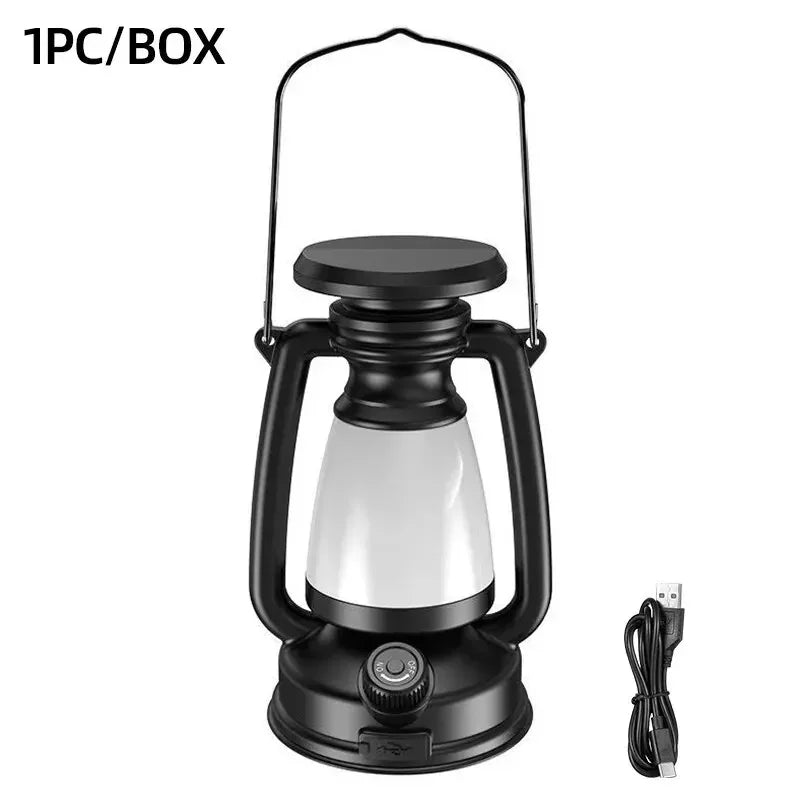 Retro LED Lantern – Rechargeable Atmosphere Light for Home & Camping - L&L Shop