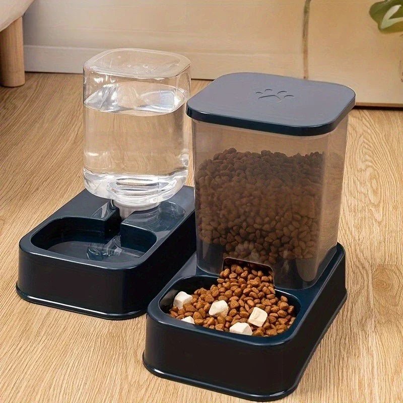 Automatic Pet Feeder and Water Dispenser Set – Gravity Food Water Bowl for Cats Dogs - L&L Shop