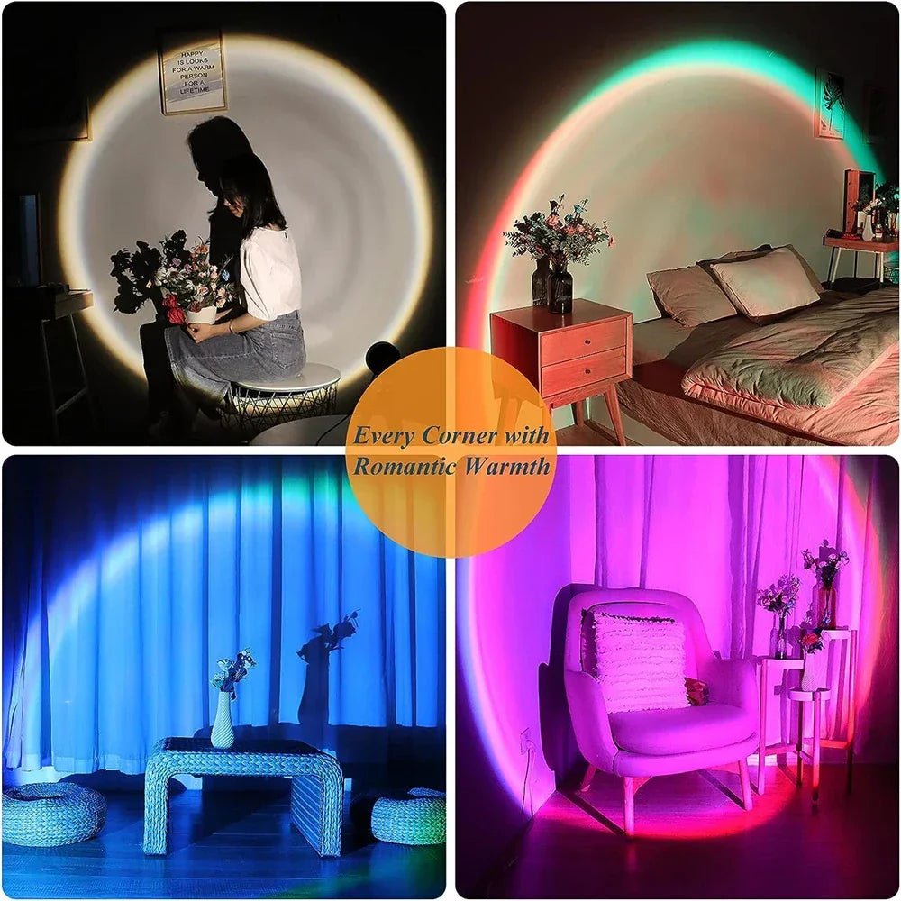 RGB Sunset Projection Lamp 16 Colors – Aurora LED Light for Bedroom Living Room Party - L&L Shop