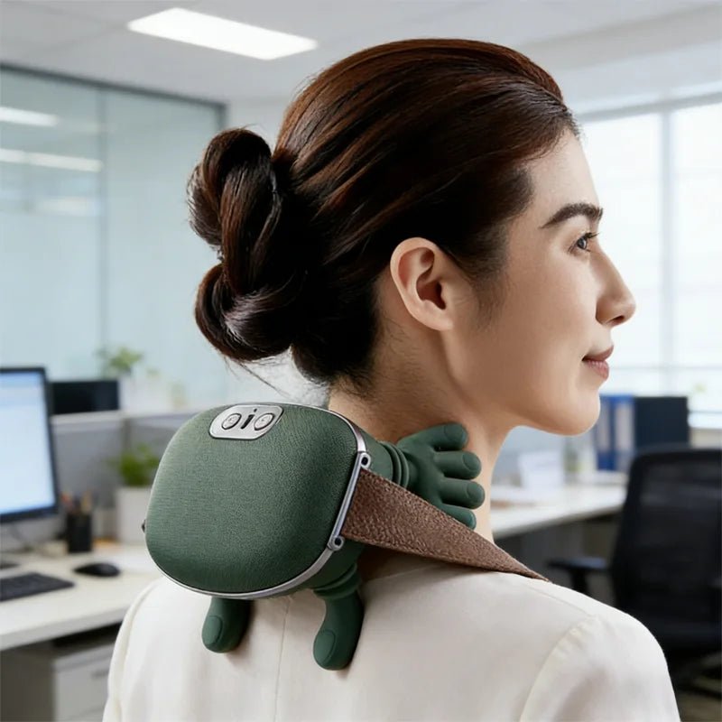 4D Kneading Neck & Shoulder Massager – Wireless Rechargeable, 70min Battery, Portable Deep Tissue Relief - L&L Shop