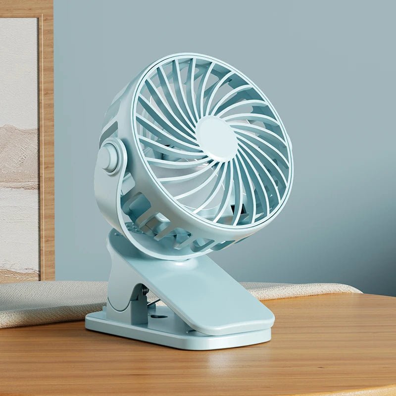 Portable Rechargeable Clip Fan with Night Light – 720° Rotatable USB Fan for Desk, Camping & Office - L&L Shop