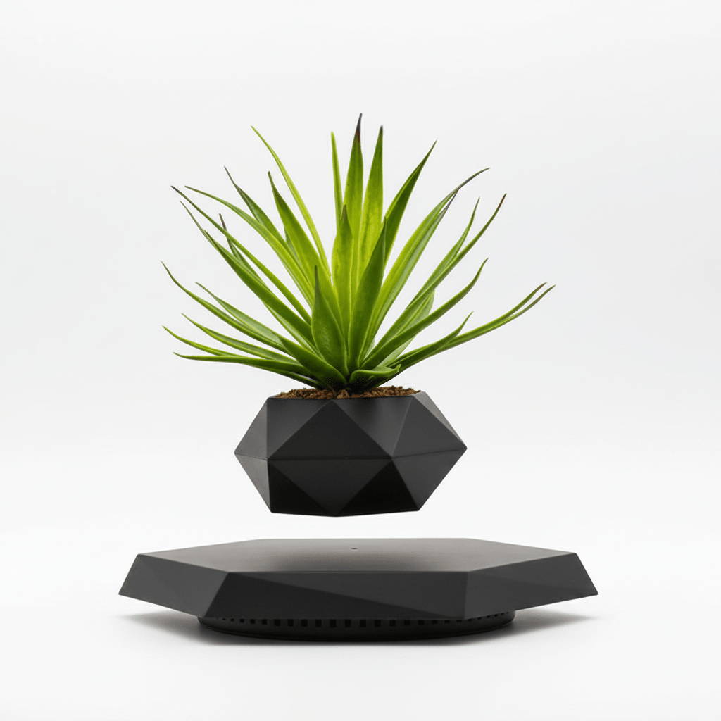 Magnetic Levitating Plant Pot – Floating Rotating Planter for Succulents, Bonsai & Air Plants, Home & Office Decor - L&L Shop