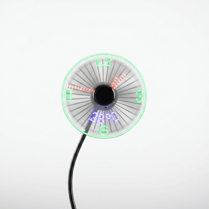 USB Mini Fan with RGB LED Clock Display – Real - Time Temperature, Flexible Neck, Silent Desktop Cooler - L&L Shop