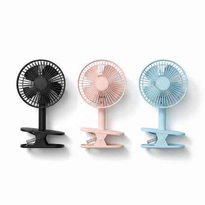 Portable Rechargeable Clip Fan with Night Light – 720° Rotatable USB Fan for Desk, Camping & Office - L&L Shop