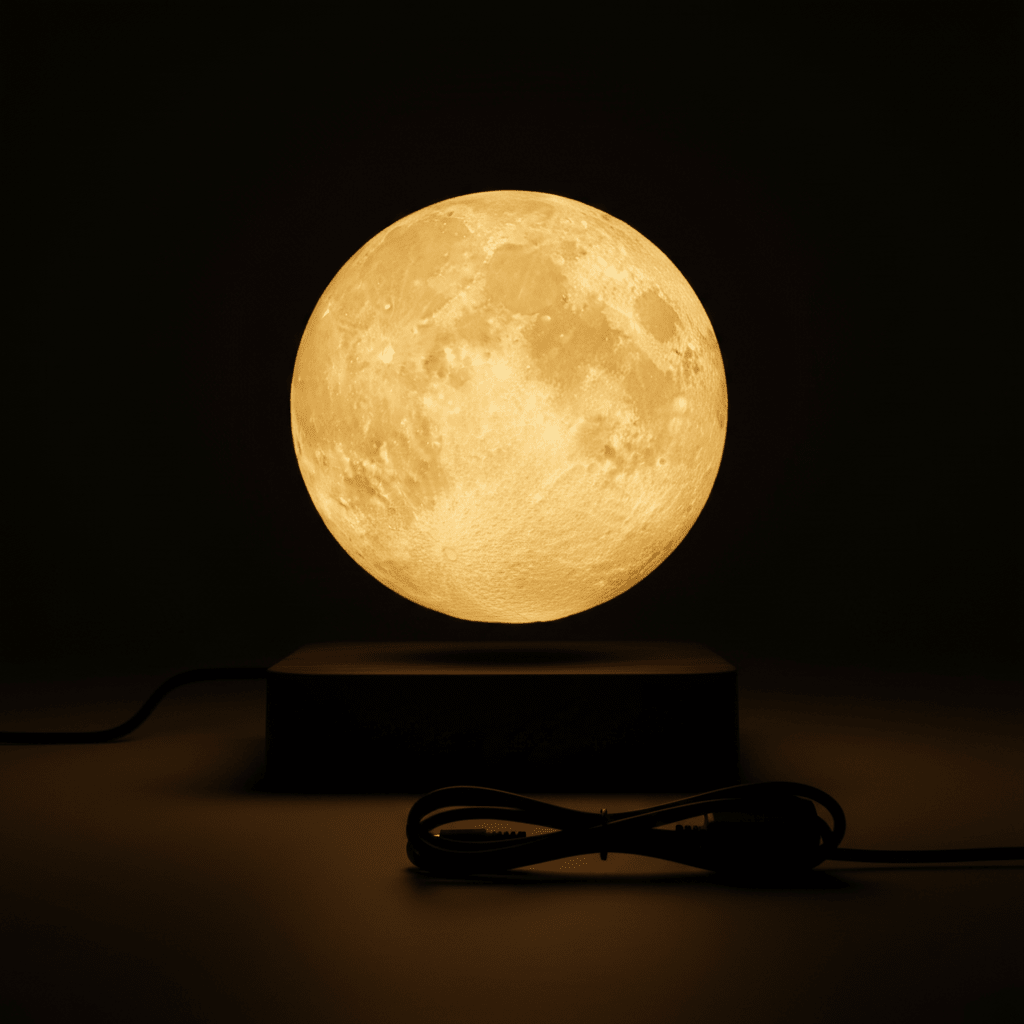 Levitating Moon Lamp – Floating Magnetic Night Light for Bedroom Desk Home Office Decor - L&L Shop