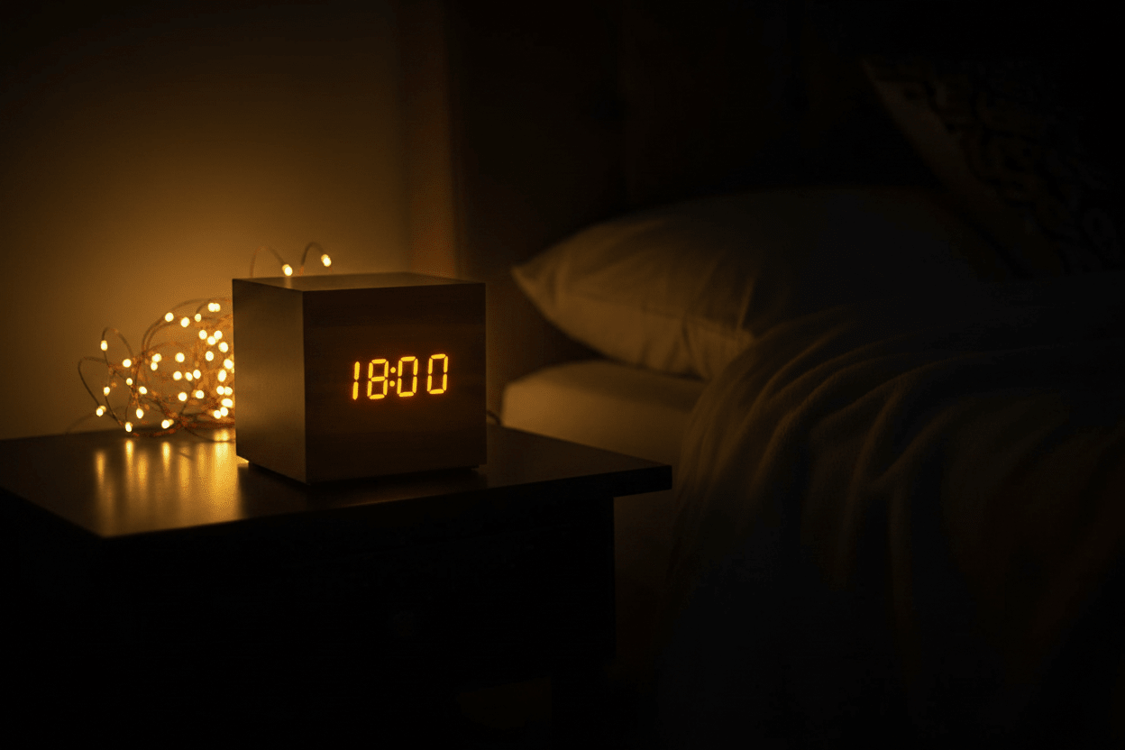 LED Wooden Digital Alarm Clock – Time Date Temperature Display Voice Control Desk Clock - L&L Shop