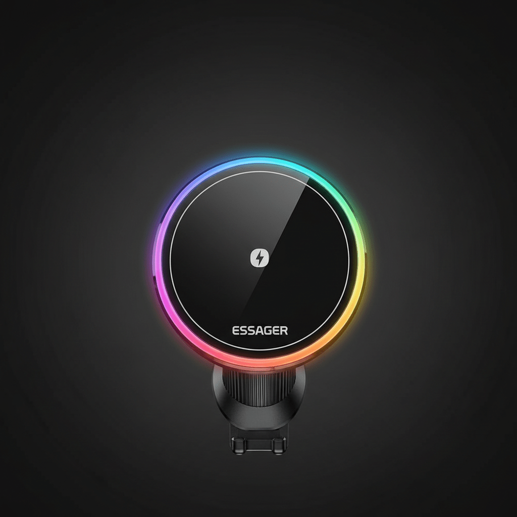 Essager Magnetic Wireless Car Charger & Phone Holder – 15W Fast Charging with RGB Light - L&L Shop
