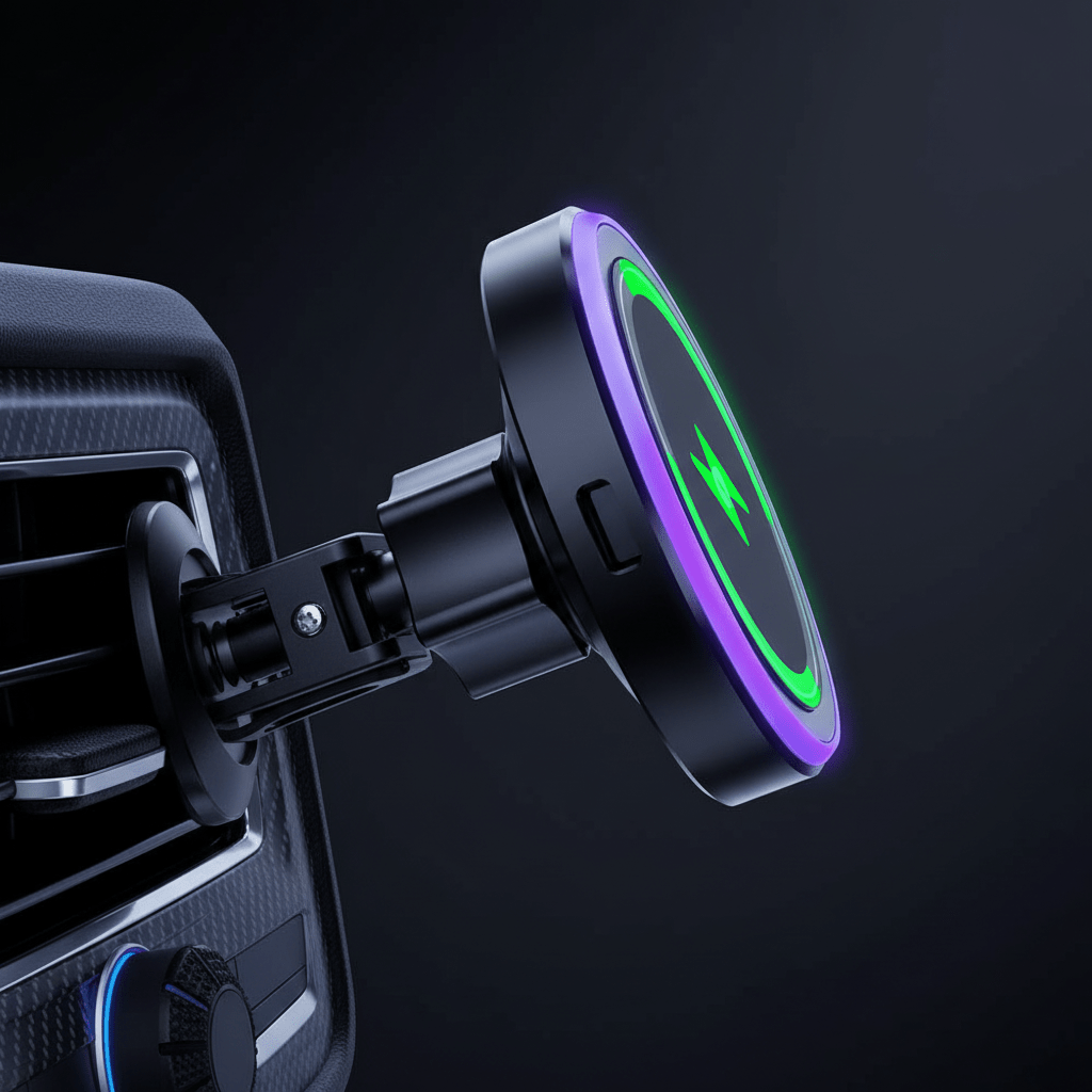Essager Magnetic Wireless Car Charger & Phone Holder – 15W Fast Charging with RGB Light - L&L Shop
