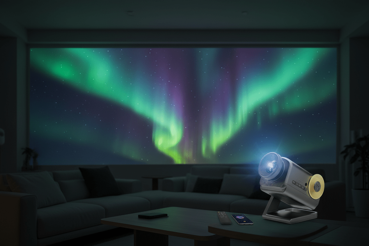 Aurora Lighting 3D Galaxy Projector – 60 Scene Night Light with Bluetooth Speaker - L&L Shop