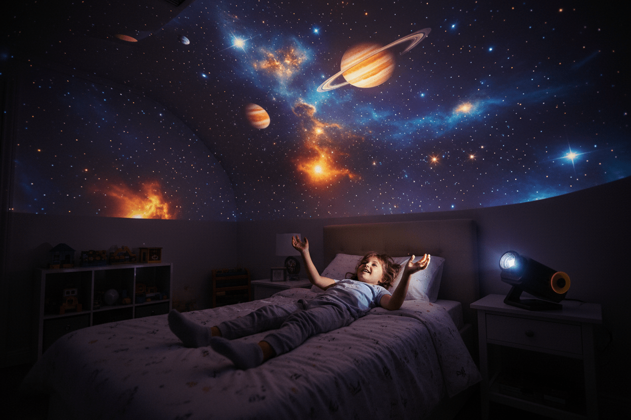 Aurora Lighting 3D Galaxy Projector – 60 Scene Night Light with Bluetooth Speaker - L&L Shop