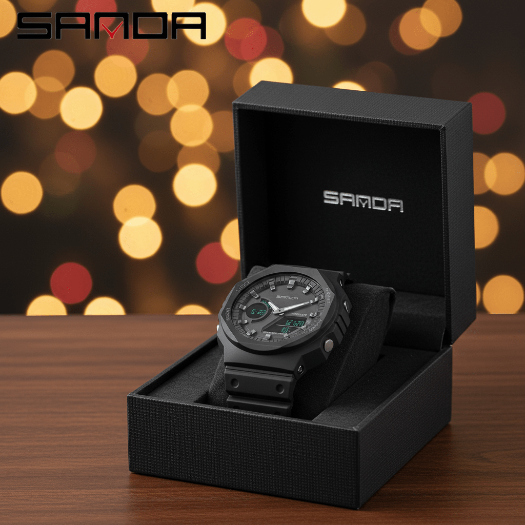 SANDA Men's Military Sport Watch – Dual Display LED Digital Quartz, Waterproof 50m, Luminous - L&L Shop