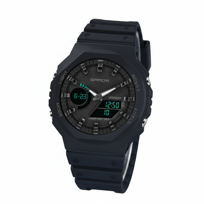 SANDA Men's Military Sport Watch – Dual Display LED Digital Quartz, Waterproof 50m, Luminous - L&L Shop