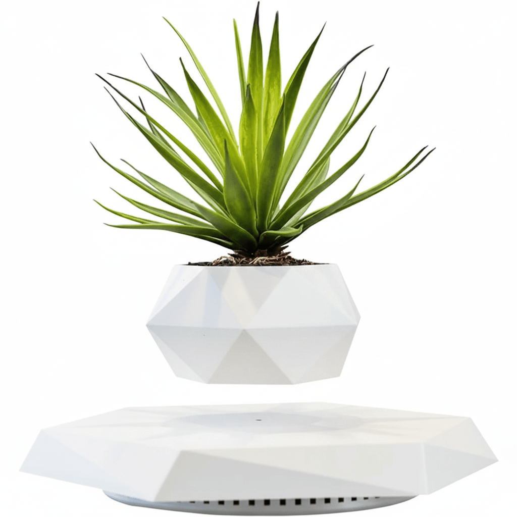 Magnetic Levitating Plant Pot – Floating Rotating Planter for Succulents, Bonsai & Air Plants, Home & Office Decor - L&L Shop